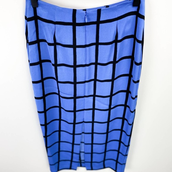 Tailored Midi Pencil Skirt Wesley Windowpane Check Hydrangea Size 4 - Picture 4 of 6